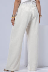 Side Button Flow Pants – Washed Linen