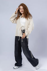 Pure cotton linen cross jacket