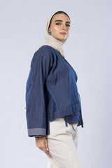 Cotton denim cross jacket