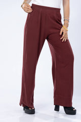 Plain washed linen trousers