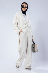 Plain washed linen trousers