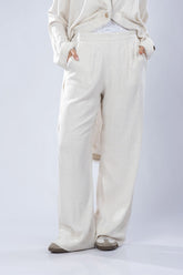 Plain washed linen trousers