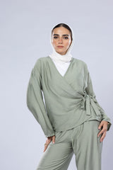 Soft Wrap Linen Top – Lightweight Indonesian Blend