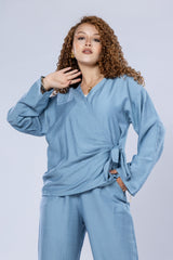 Soft Wrap Linen Top – Lightweight Indonesian Blend
