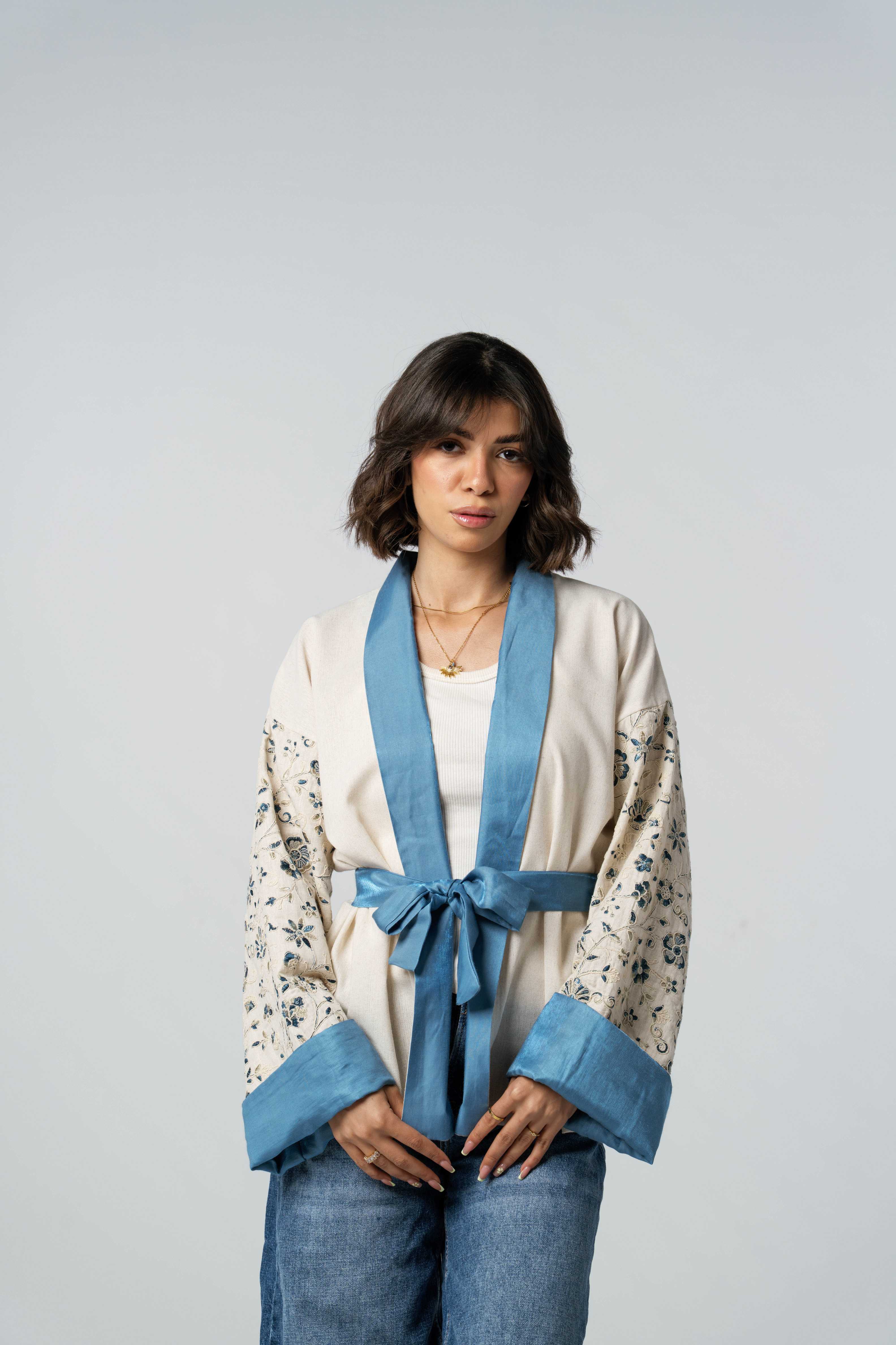 Statement Blue Tie Jacket