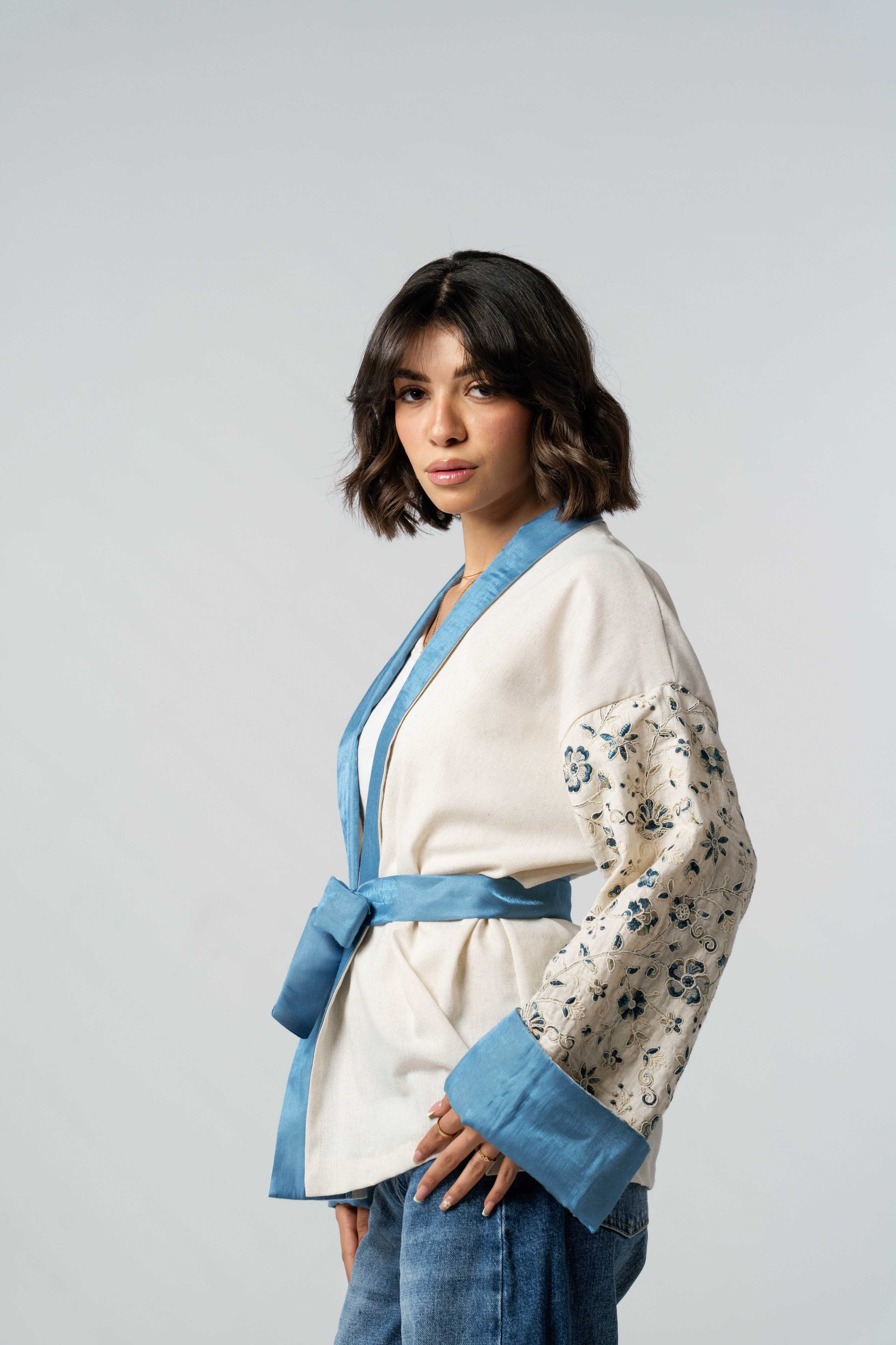 Statement Blue Tie Jacket