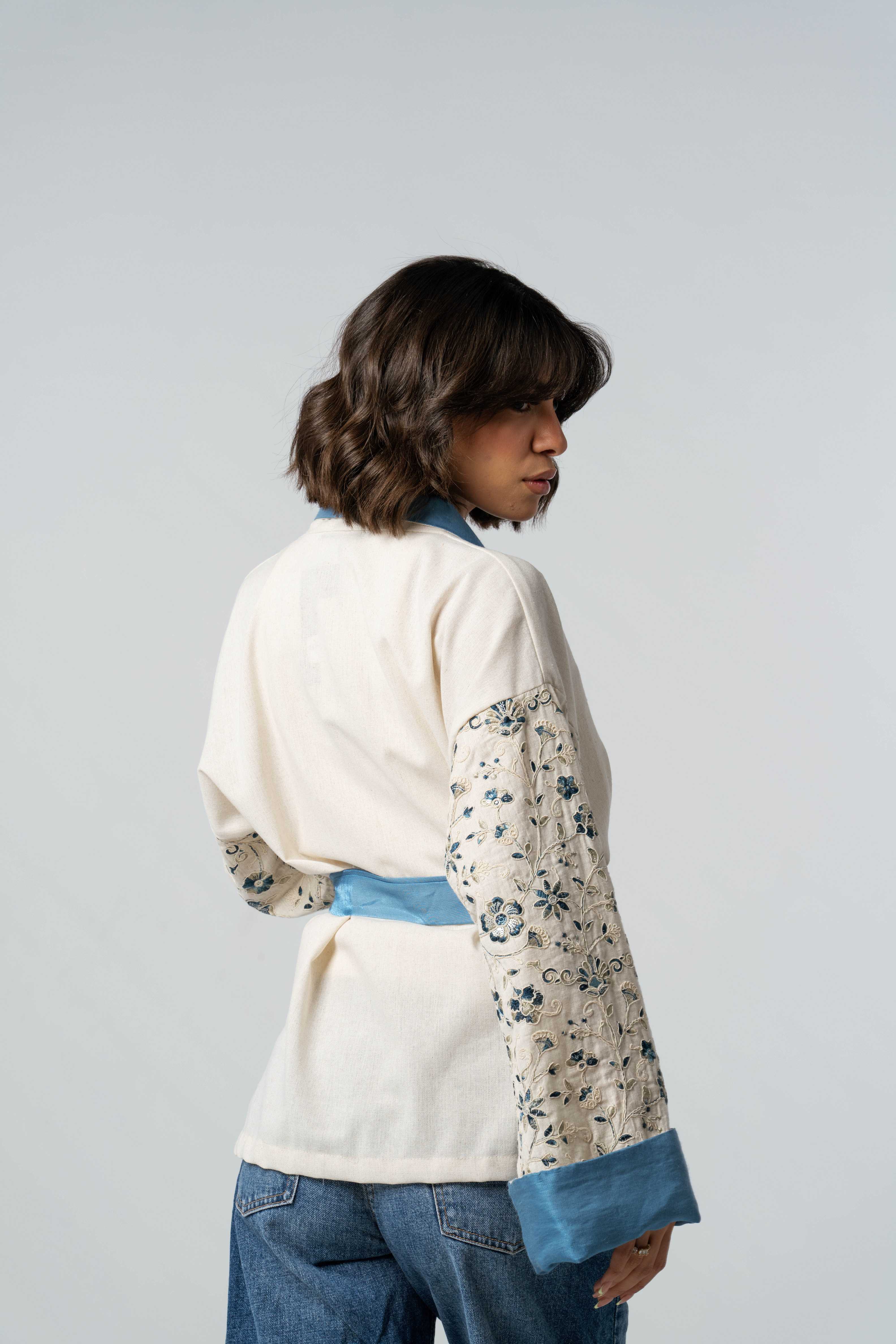 Statement Blue Tie Jacket