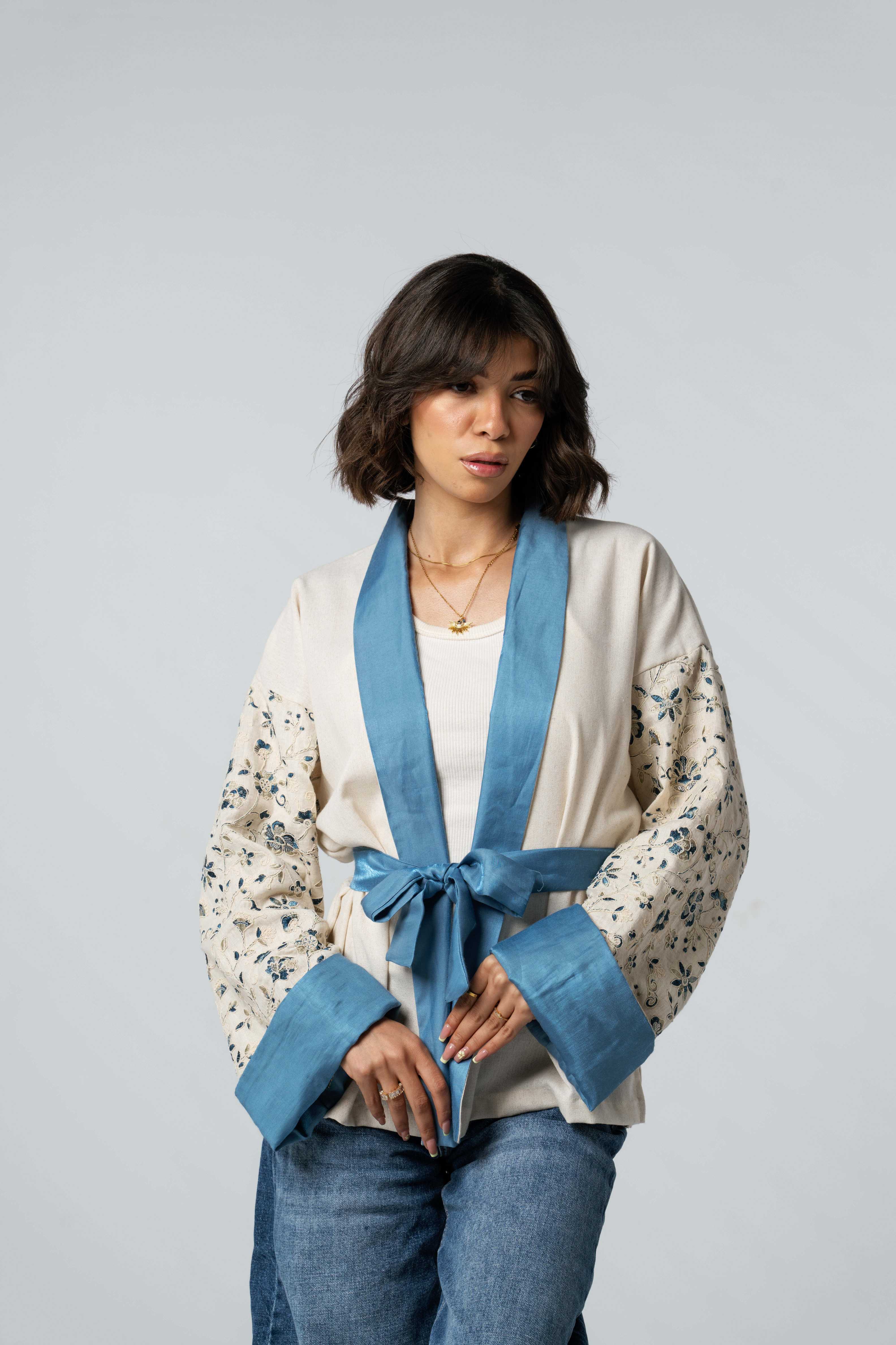 Statement Blue Tie Jacket