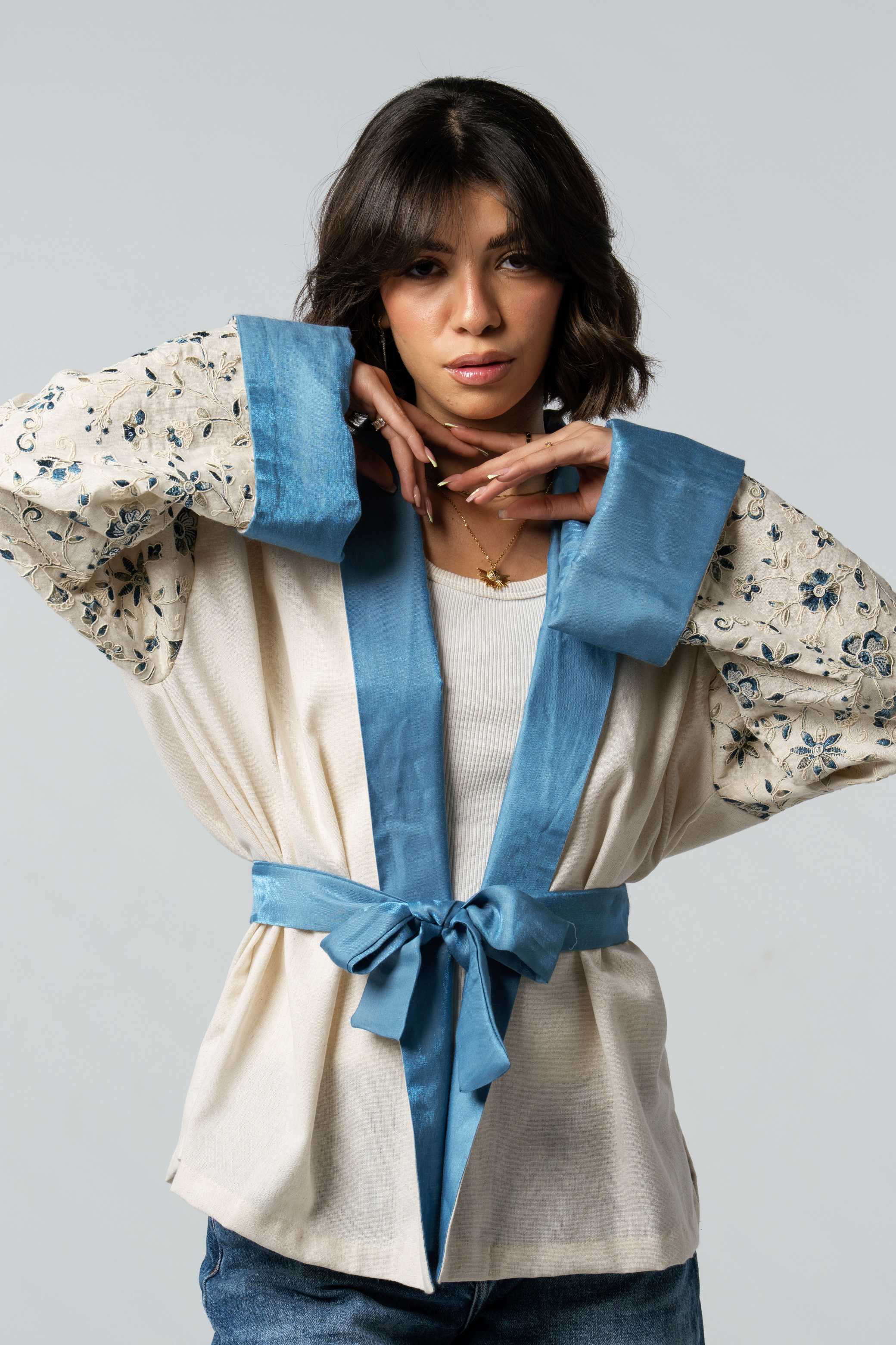Statement Blue Tie Jacket