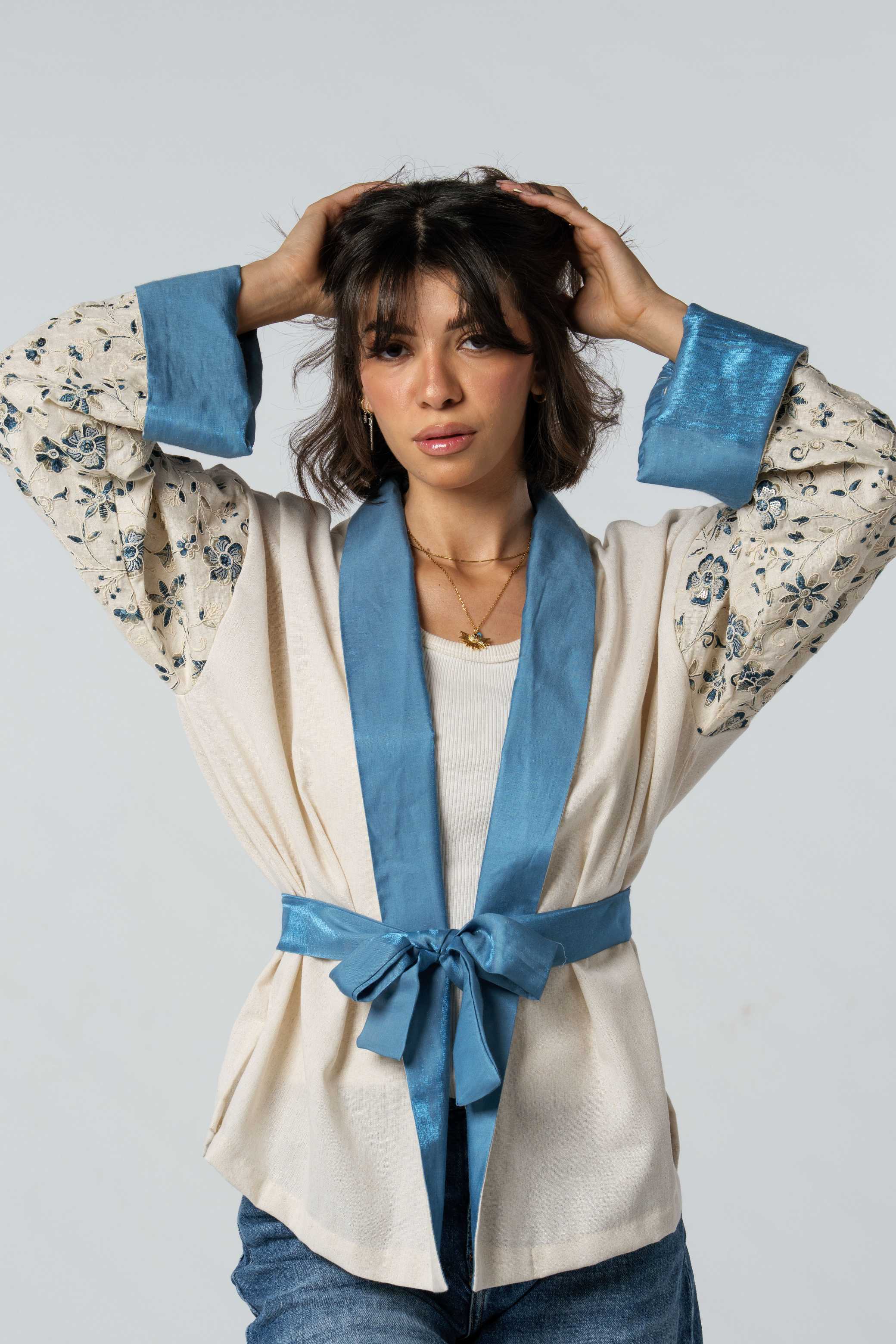 Statement Blue Tie Jacket