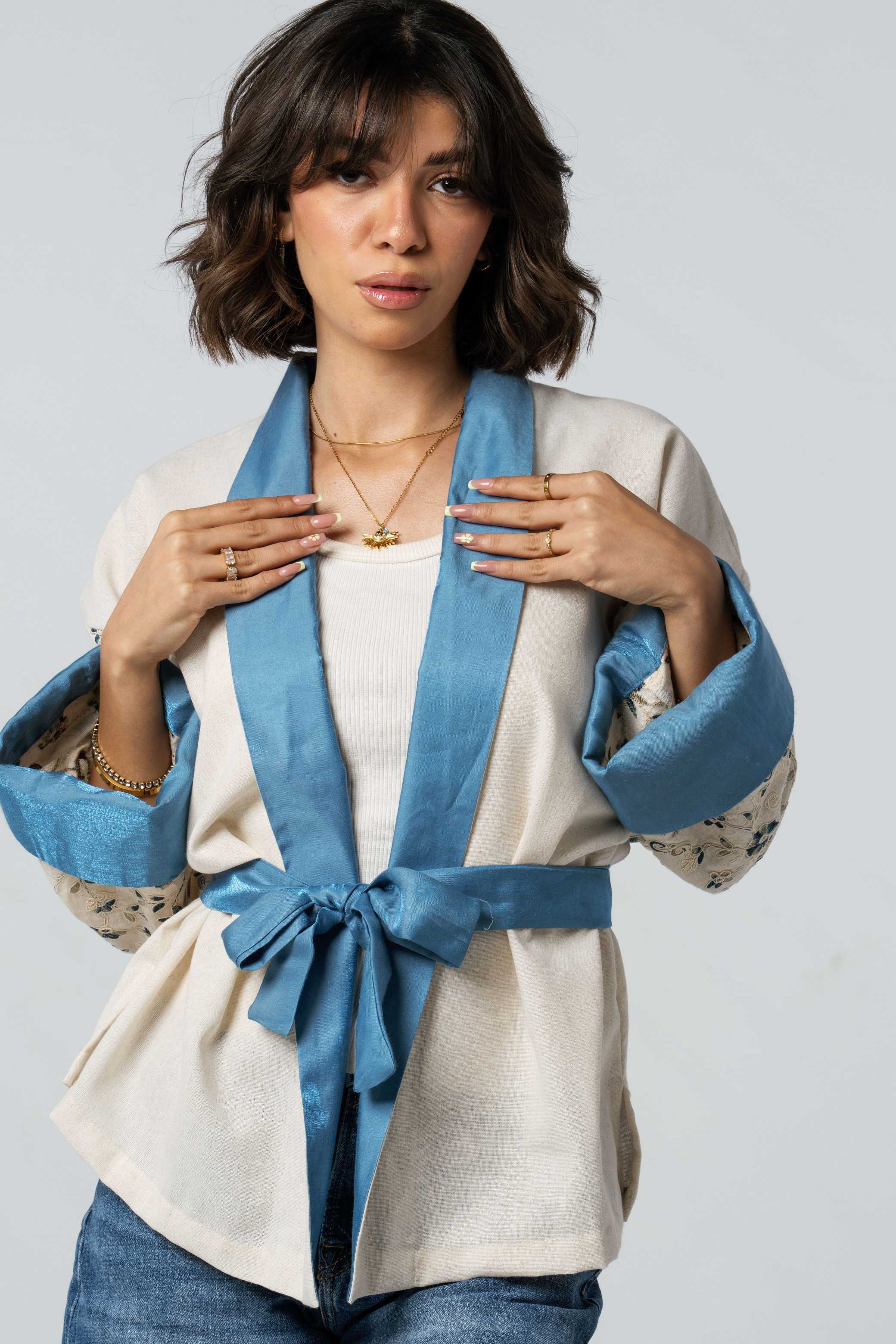 Statement Blue Tie Jacket