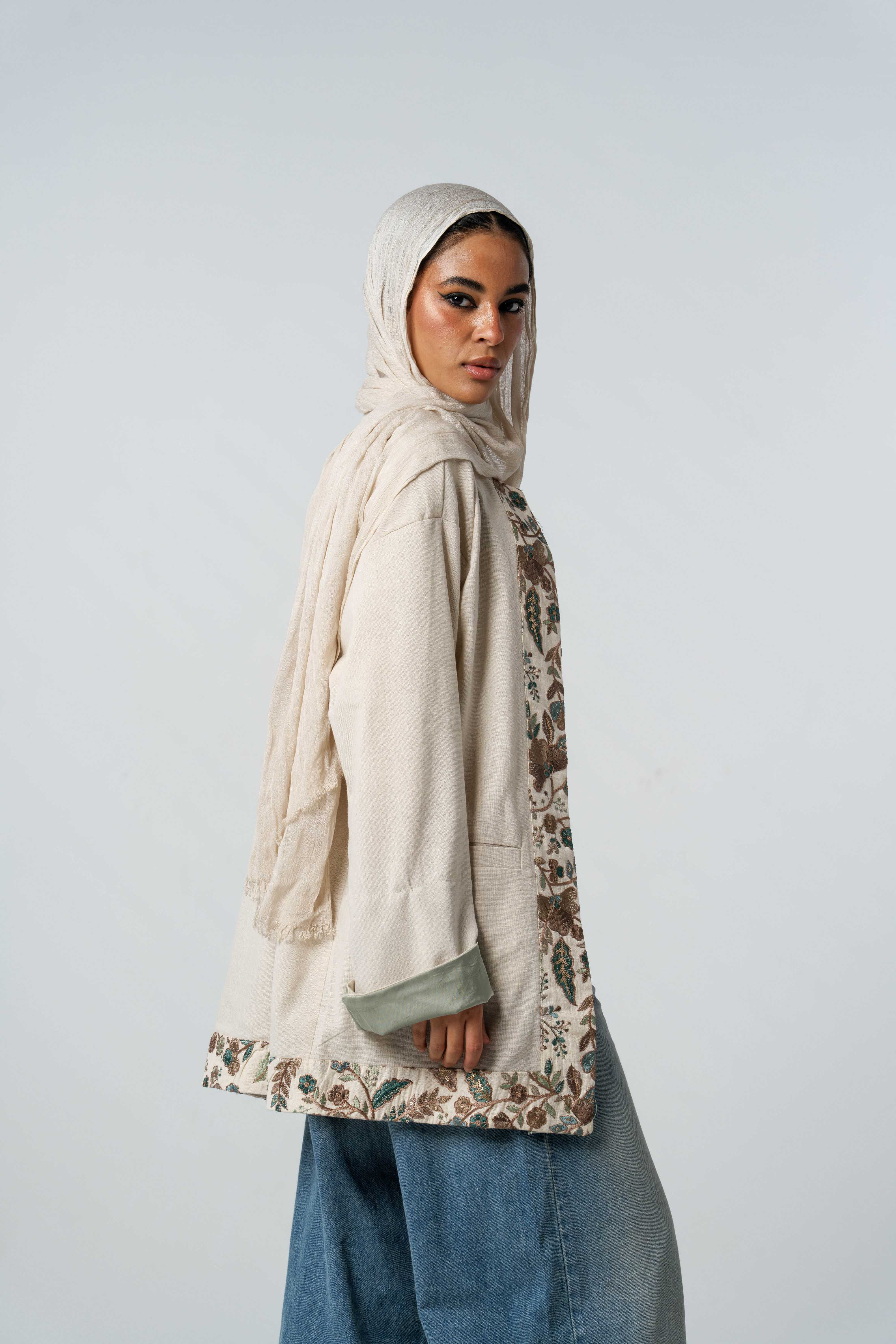 Threaded Linen Blazer