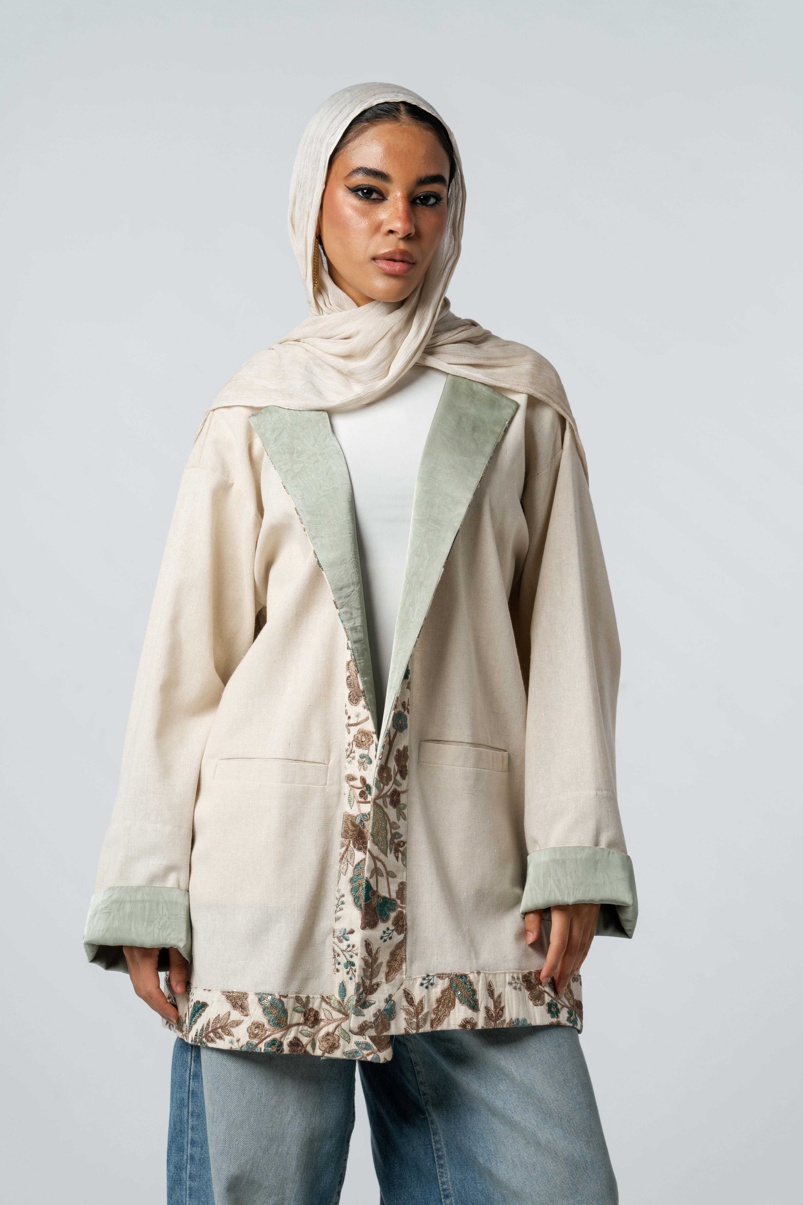 Threaded Linen Blazer
