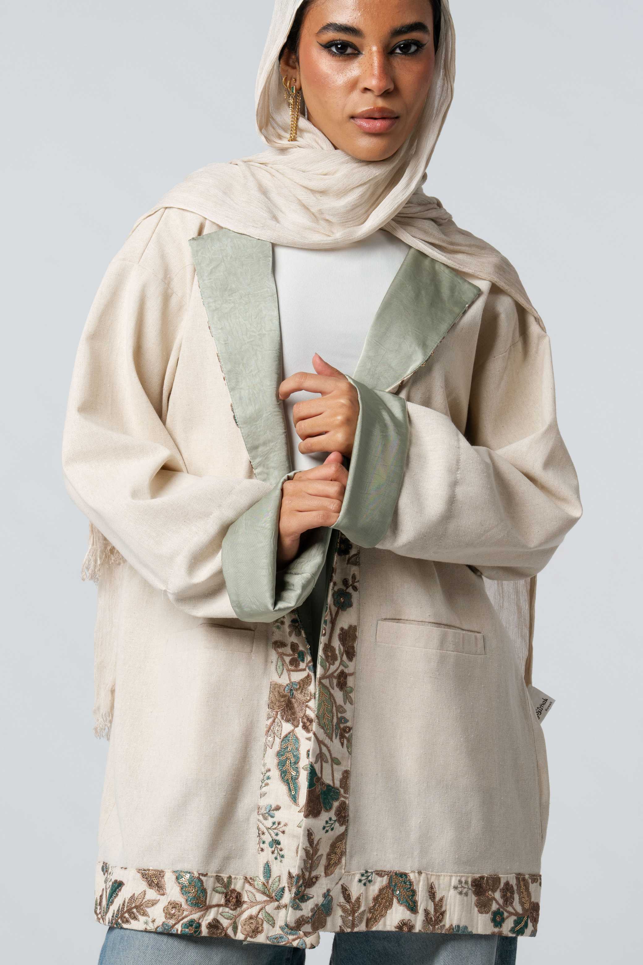 Threaded Linen Blazer