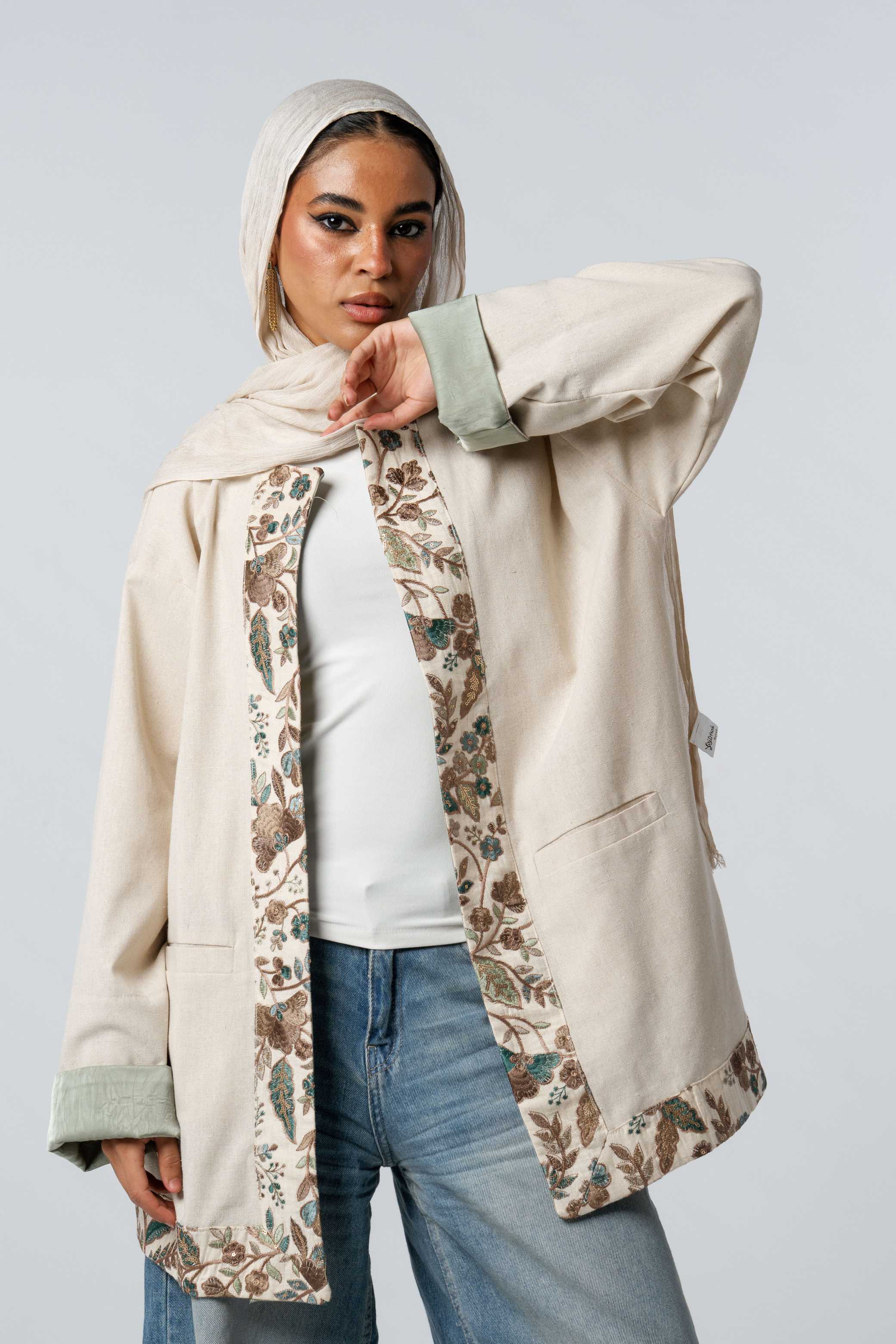 Threaded Linen Blazer