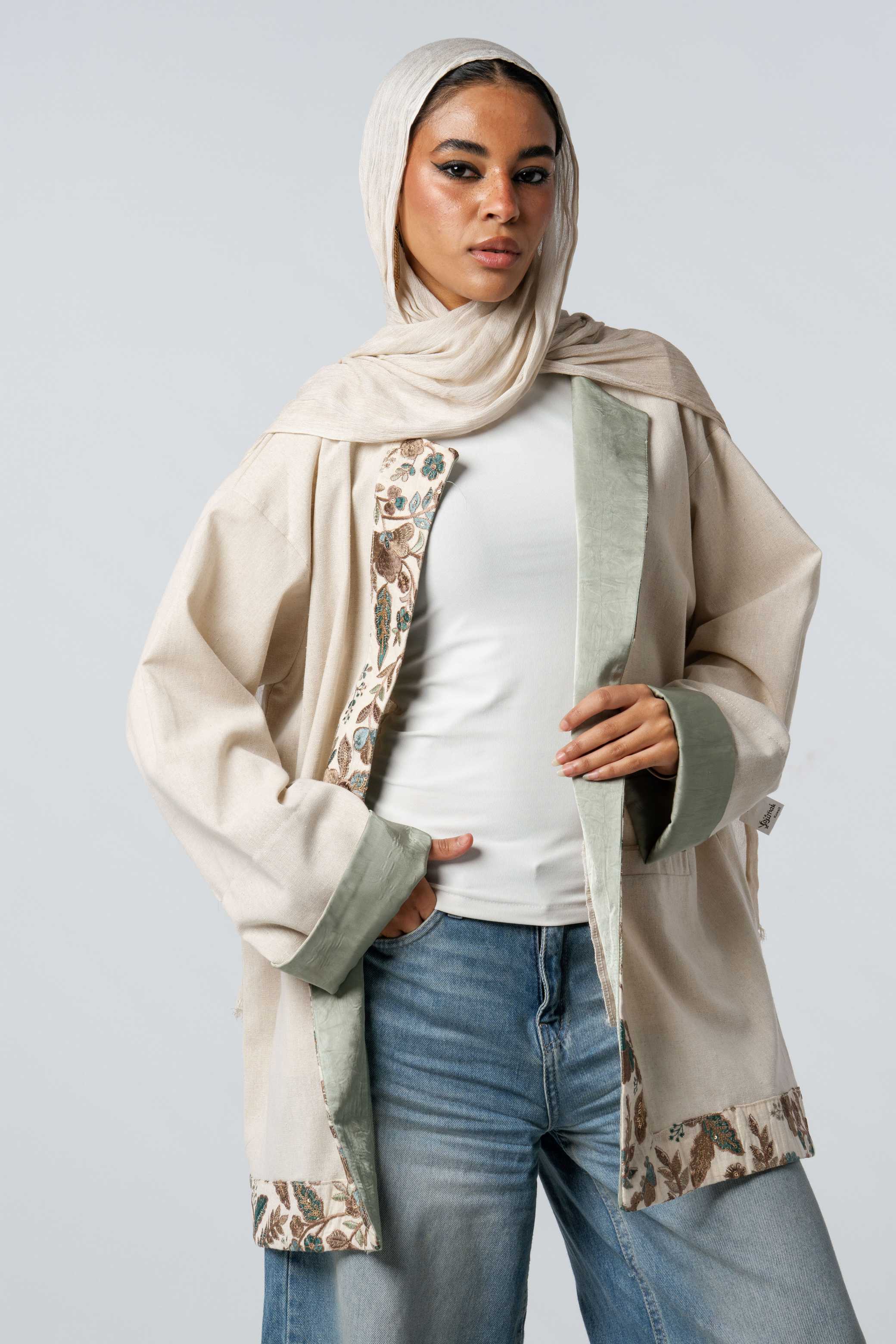 Threaded Linen Blazer