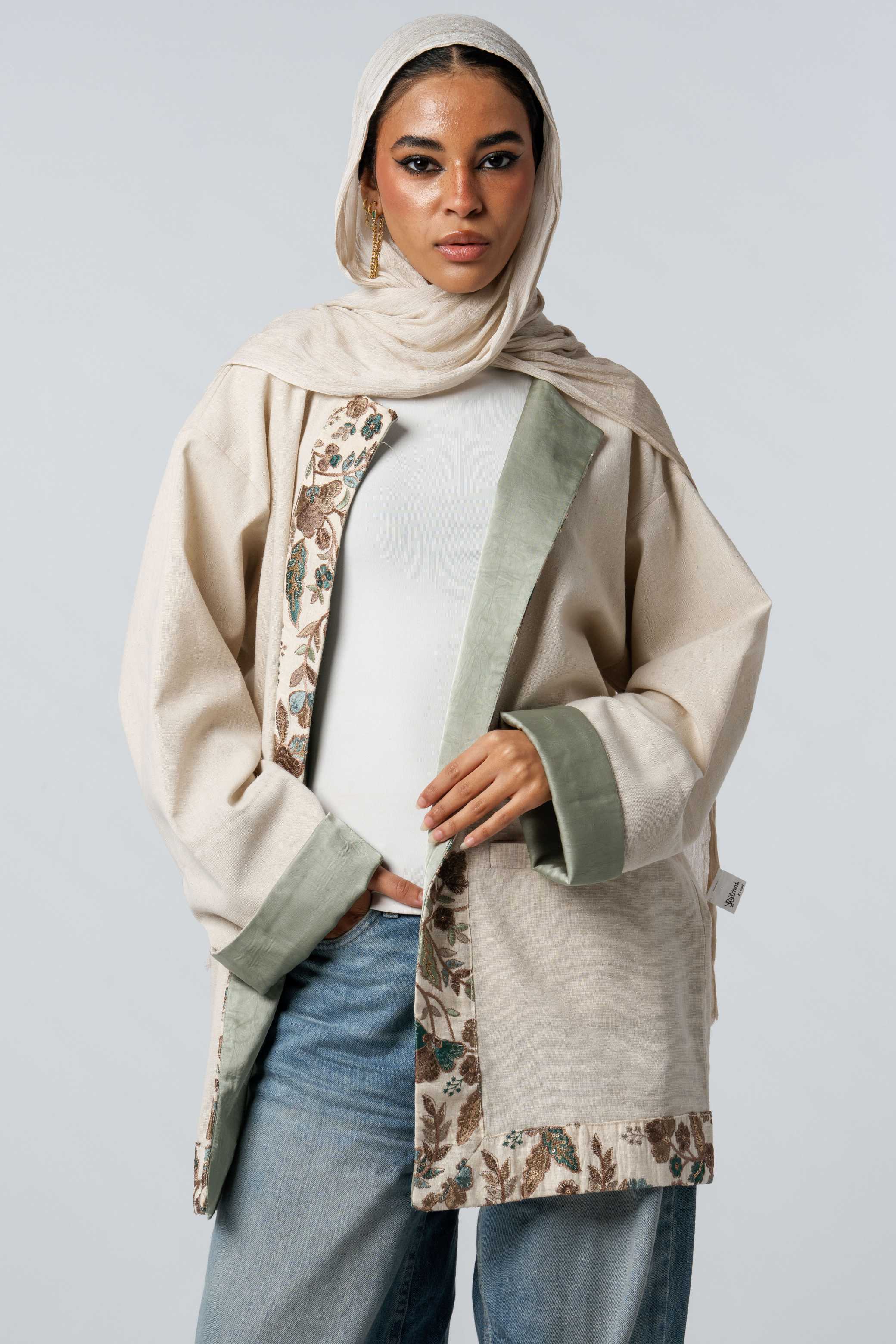 Threaded Linen Blazer