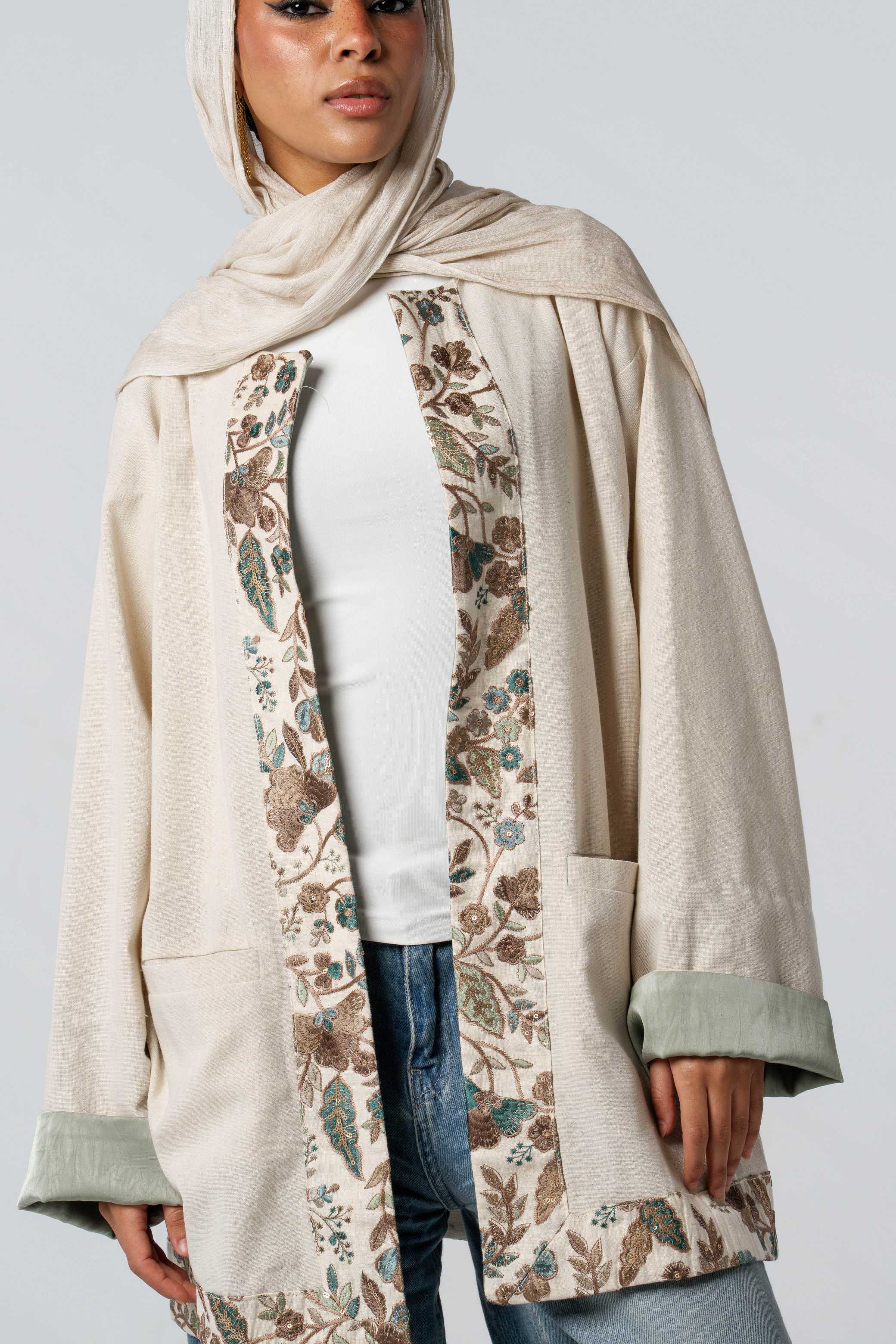 Threaded Linen Blazer